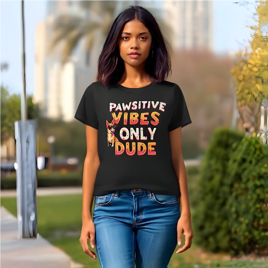 Funny Retro 'Pawsitive Vibes Only Typ' T-Shirt