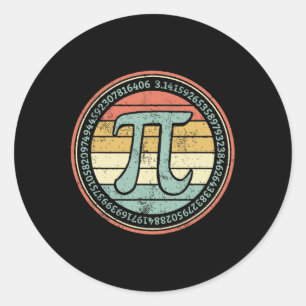 Funny Retro Pi Day Pi Math für Pi Tag 3.14 Mathema Runder Aufkleber