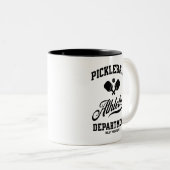 Funny Retro Pickleball Athletic Abteilung Custom Zweifarbige Tasse (VorderseiteRechts)
