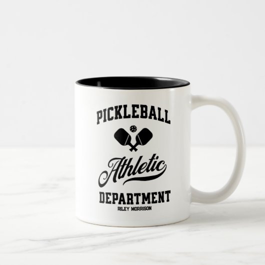 Funny Retro Pickleball Athletic Abteilung Custom Zweifarbige Tasse (Rechts)