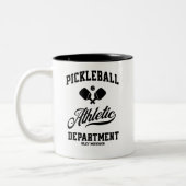 Funny Retro Pickleball Athletic Abteilung Custom Zweifarbige Tasse (Links)
