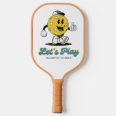 Funny Retro Pickleball Cartoon Mascot Personalisie Schläger (Rückseite)