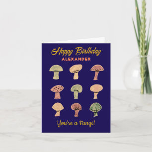 Funny Retro Pilz Pub Niedlich Fungi Geburtstag Karte