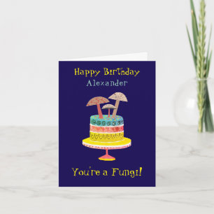 Funny Retro Pilz Pub Niedlich Fungi Geburtstag Karte