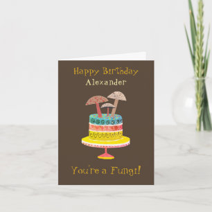 Funny Retro Pilz Pub Niedlich Fungi Geburtstag Karte