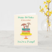 Funny Retro Pilz Pub Niedlich Fungi Geburtstag Karte (Gelbe Blume)