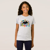 Funny Retro Pilze Groovin Blume Schwarze Katze T-Shirt (Vorne ganz)