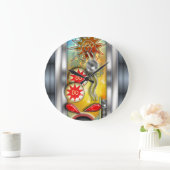 Funny Retro Pinball Machine Große Wanduhr (Zuhause)