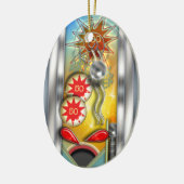 Funny Retro Pinball Maschine Personalisiert Keramikornament (Links)