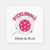 Funny Retro Pink Dink & Run Pickleball Serviette (Vorderseite)