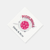 Funny Retro Pink Dink & Run Pickleball Serviette (Ecke)