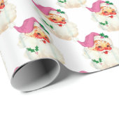 Funny Retro Pink Weihnachtsmann Weihnachten Weihna Geschenkpapier (Rolleneckpunkt)
