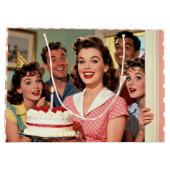 Funny Retro Pop Art Birthday Party Surprise Große Geschenktüte (Rückseite)