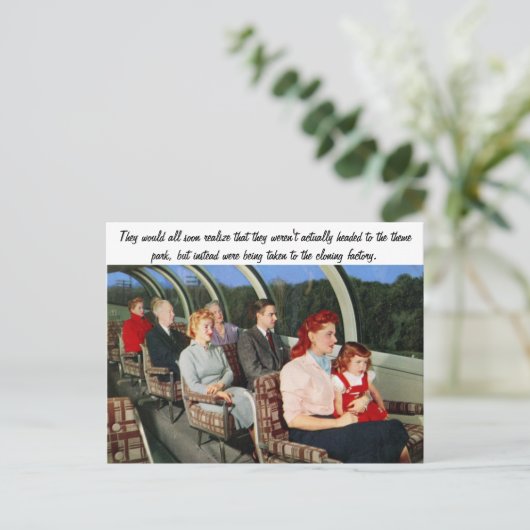 Funny Retro Postkarte (Stehend Vorderseite)