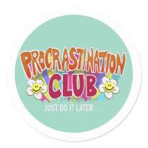 Funny Retro Procrastination Club Rainbow 