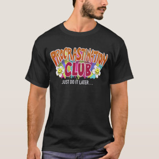 Funny Retro Procrastination Club Rainbow T-Shirt