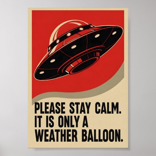 Funny Retro Propaganda UFO Poster (Vorne)