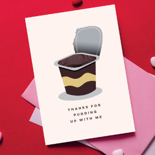 Funny Retro Pudding Valentine's Day Grußkarte Karte