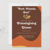 FUNNY RETRO PUMPKIN FRIENDSGIVIVING EINLADUNG (Vorderseite)