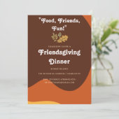 FUNNY RETRO PUMPKIN FRIENDSGIVIVING EINLADUNG (Stehend Vorderseite)