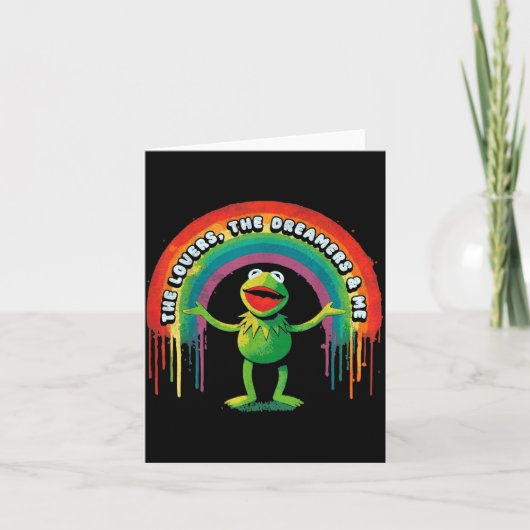 Funny Retro Rainbow Frog Connection The Lovers The Karte (Vorderseite)