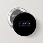 Funny Retro Red, White And Blueberries Patriot  Button (Vorne & Hinten)
