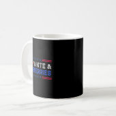 Funny Retro Red, White And Blueberries Patriot Kaffeetasse (Vorderseite Links)