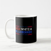 Funny Retro Red, White And Blueberries Patriot Kaffeetasse (Links)