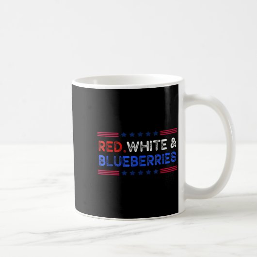 Funny Retro Red, White And Blueberries Patriot Kaffeetasse (Rechts)