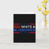 Funny Retro Red, White And Blueberries Patriot Karte (Gelbe Blume)