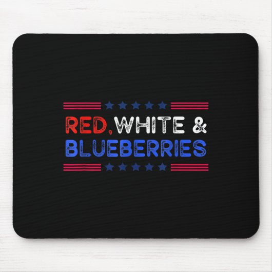 Funny Retro Red, White And Blueberries Patriot Mousepad (Vorne)