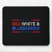 Funny Retro Red, White And Blueberries Patriot  Mousepad (Vorne)