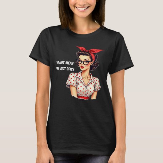 Funny Retro Rockabilly Spicy Woman Tee (Vorderseite)