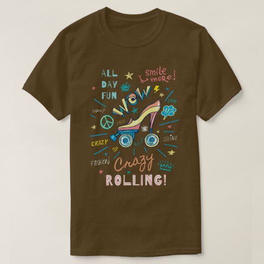 Funny Retro Rolling Skate für Mädchen T-Shirt (Design vorne)