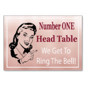 Funny Retro Rose Gold Bunco Head Table Card Tischnummer (Vorderseite)