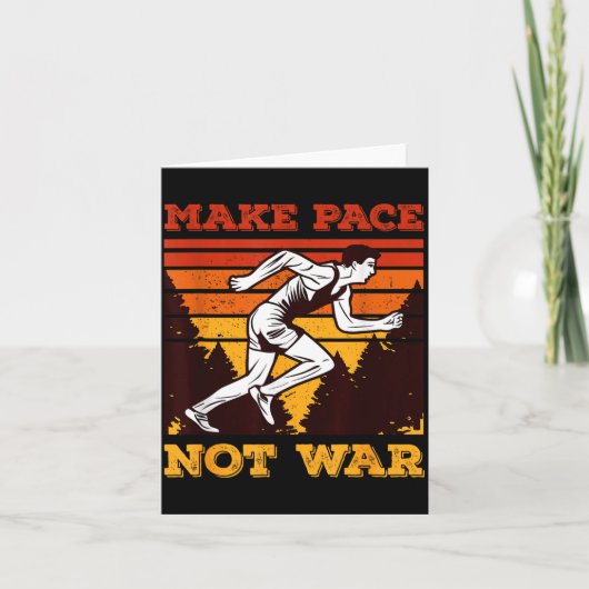 Funny Retro Runner Running Quote Gift - Make Pace Karte (Vorderseite)