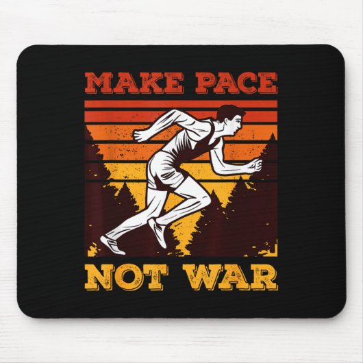 Funny Retro Runner Running Quote Gift - Make Pace Mousepad (Vorne)