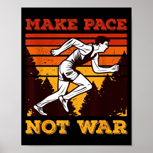 Funny Retro Runner Running Quote Gift - Make Pace Poster (Vorne)