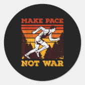 Funny Retro Runner Running Quote Gift - Make Pace  Runder Aufkleber (Vorderseite)