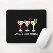 Funny Retro Santa's Little Helper Martini Merry Ch Mousepad (Mit Mouse)