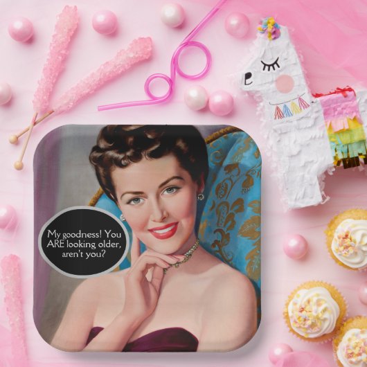 Funny Retro Sarcastic Frau Geburtstag Pappteller (Party)