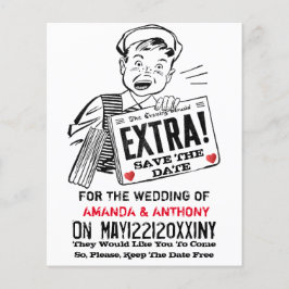 Funny Retro Save the Date Einladung Flyer