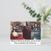 Funny Retro Scene Postkarte (Stehend Vorderseite)