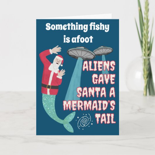 Funny Retro sci-fi Außerirdischen Weihnachten Urla Karte (Vorderseite)