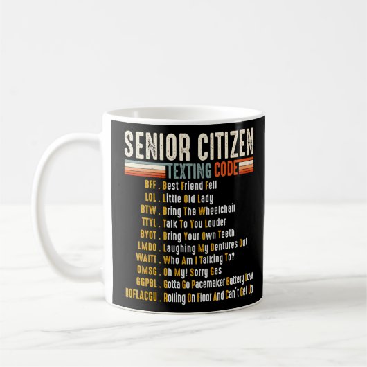 Funny Retro Senior Citizen S Sims Code 4 Elderl Kaffeetasse (Links)