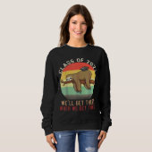 Funny Retro Senior Class of 2022 Sloth Cap Graduat Sweatshirt (Vorne ganz)