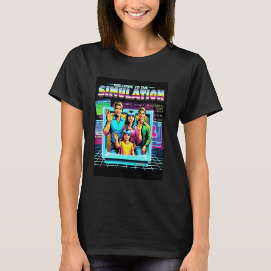 Funny Retro Simulation Theory Herzlich willkommen T-Shirt (Vorderseite)