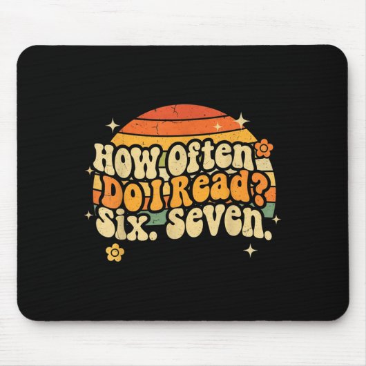 Funny Retro Six Seven 6 7 Meme Teacher Studnet Rea Mousepad (Vorne)