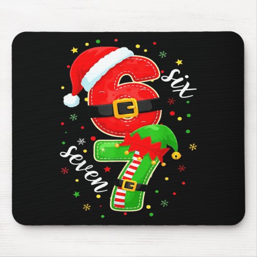 Funny Retro Six Seven Christmas 67 Xmas Mousepad (Vorne)