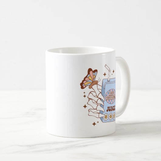 Funny Retro Skelett Hand Anti Angstsaft Kaffeetasse (VorderseiteRechts)